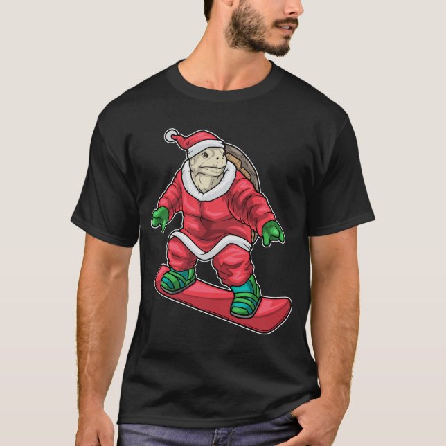 T-shirt Turtle Christmas Skateboard (Devant)