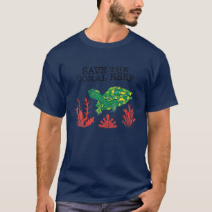 T-shirt Turtle Coral Enregistrer Coral Reef De l'environne