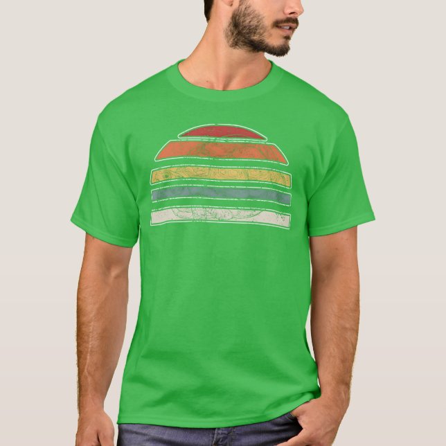 T-shirt Turtle Coucher de soleil 70s Animal ami (Devant)