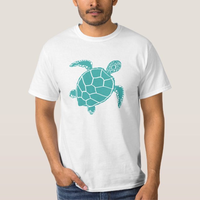 T-shirt Turtle Cute Bleu Océan Animal (Devant)