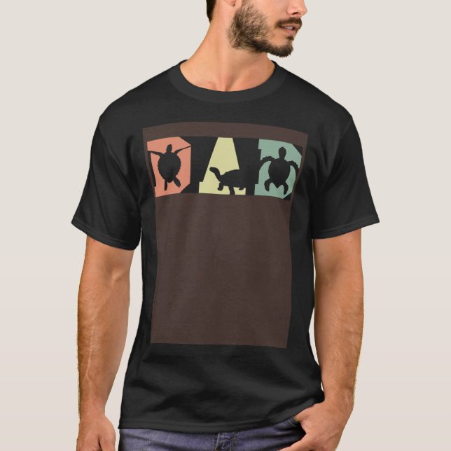 T-shirt Turtle Dad Fathers Day Fatherhood Tortoise Reptile (Devant)