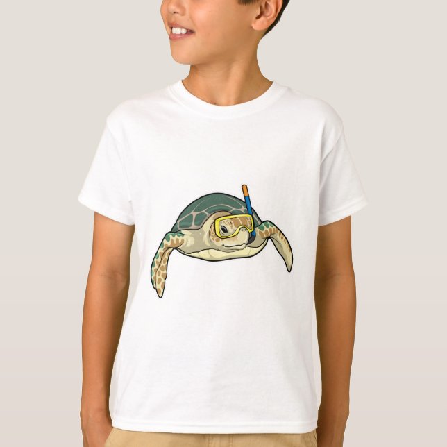 T-shirt Turtle Diver Snorkel (Devant)