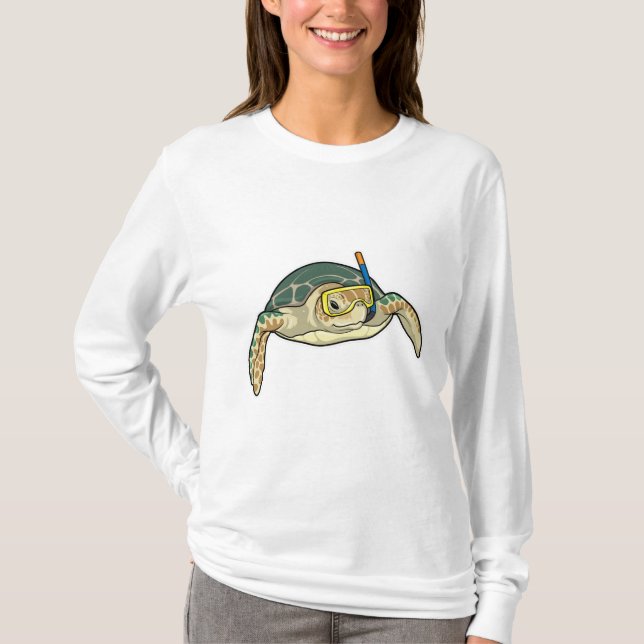 T-shirt Turtle Diver Snorkel (Devant)