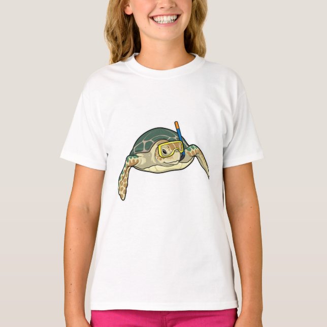 T-shirt Turtle Diver Snorkel (Devant)