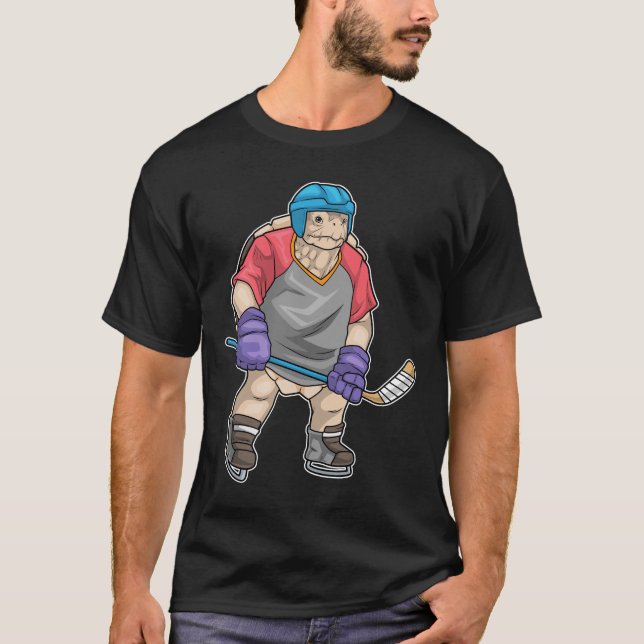 T-shirt Turtle Ice hockey Ice hockey stick Sports (Devant)