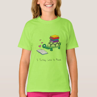 T-shirt Turtle Love to Read Bibliothécaire Louveur de livr