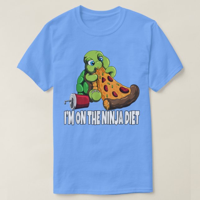 T-shirt Turtle On A Diet Mange Pizza Je suis sur le régime (Design devant)