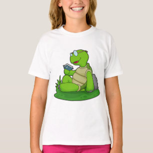 T-shirt Turtle Reading Book