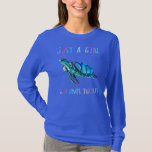 T-shirt Turtle Sea Ocean Just A Girl Who Loves Turtles<br><div class="desc">Turtle Sea Ocean Just A Girl Who Loves Turtles Gift. Perfect gift for your dad,  mom,  papa,  men,  women,  friend and family members on Thanksgiving Day,  Christmas Day,  Mothers Day,  Fathers Day,  4th of July,  1776 Independent day,  Veterans Day,  Halloween Day,  Patrick's Day</div>