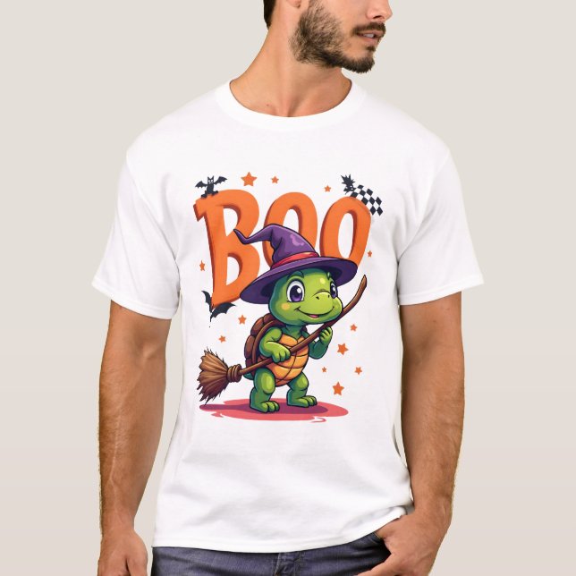 T-shirt Turtle Tortoise Boo Witch Trick Or Treat Halloween (Devant)