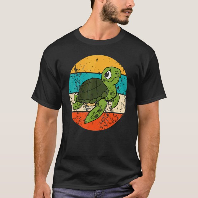 T-shirt Turtle Vintage Retro (Devant)