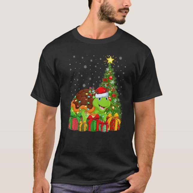 T-shirt Turtle  Xmas Holiday Santa Turtle Christmas Tree (Devant)