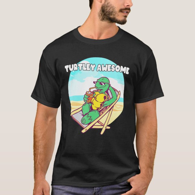 T-shirt Turtley Awesome - Tortue Cool Océan (Devant)