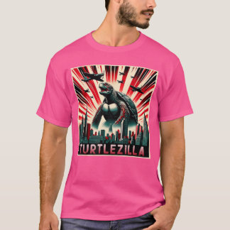 T-shirt Turtlezillaurtle Affiche d'Anime Famille de monstr