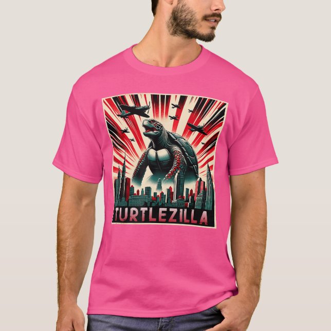 T-shirt Turtlezillaurtle Affiche d'Anime Famille de monstr (Devant)