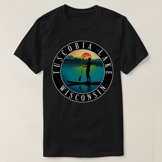 T-shirt Tuscobia Lake Wisconsin Paddleboard (Design devant)