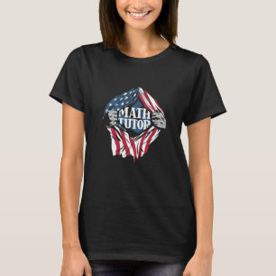 T-shirt Tuteur de mathématiques Drapeau américain Éducateu