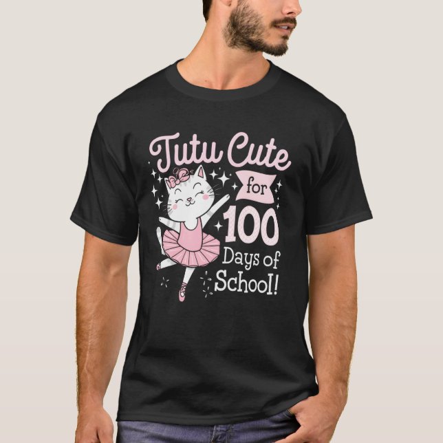 T-shirt Tutu Mignon Pour 100 Jours D'école Amusant (Devant)