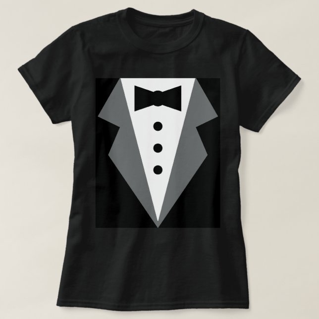 T-shirt Tuxedo blanc noir (Design devant)