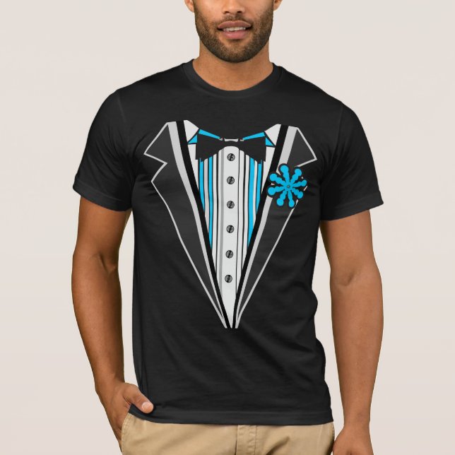 T-shirt Tuxedo Blue Stripes (Devant)