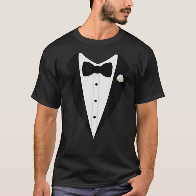 T-shirt Tuxedo Bow Cravate - Combinaison pour hommes (Devant)