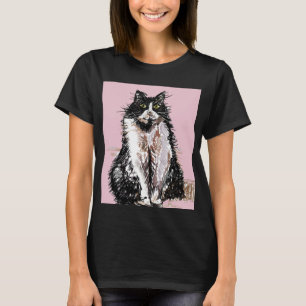 T-shirt Tuxedo Chat chats mignonette animaux de compagnie 