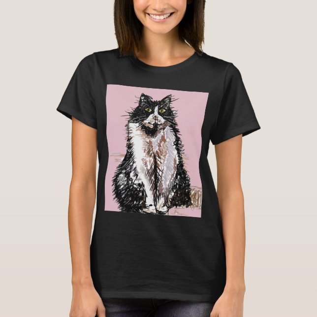 T-shirt Tuxedo Chat chats mignonette animaux de compagnie  (Devant)