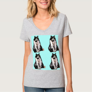 T-shirt Tuxedo Chat chats mignonette animaux de compagnie 