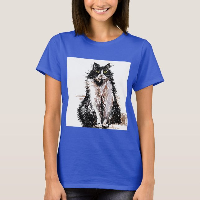 T-shirt Tuxedo Chat chats mignonette animaux de compagnie  (Devant)