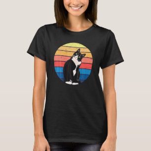 T-shirt Tuxedo Chat Couleurs Rétro Pour Amoureux des anima