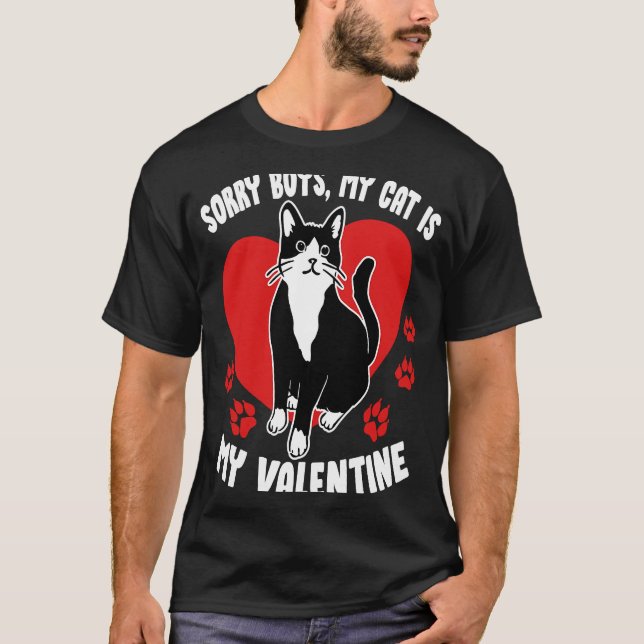 T-shirt Tuxedo Chat Désolé Garçons Mon Chat Est Mon Ide Va (Devant)
