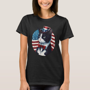 T-shirt Tuxedo Chat Patriot USA 4 juillet Hommes Femmes