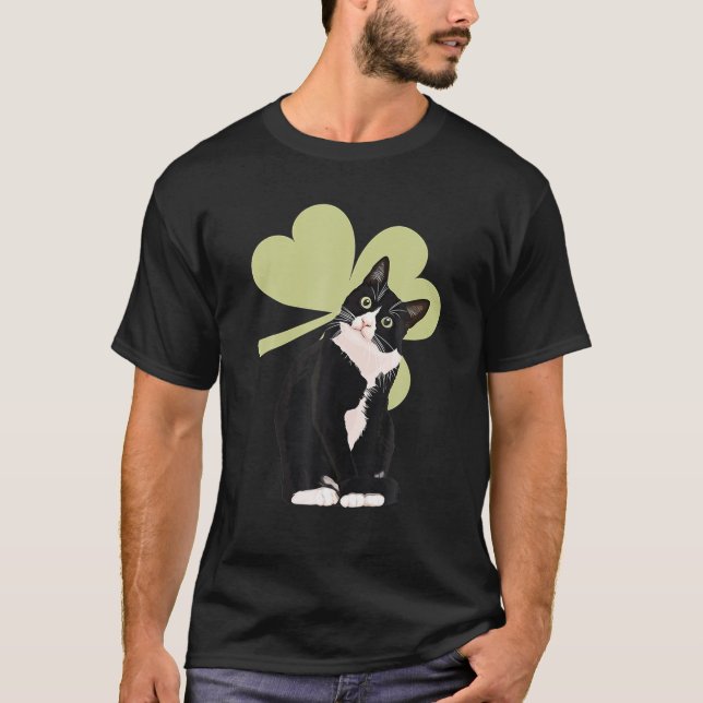T-shirt Tuxedo Chat Saint Patrick's Paddy's Day Chat Lov (Devant)