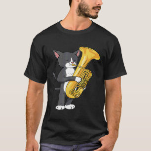 T-shirt Tuxedo Chat Tuba Femmes Hommes Marche Band Tuba Ch