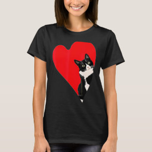 T-shirt Tuxedo Chat Valentine Coeur pour Kitten et Animal