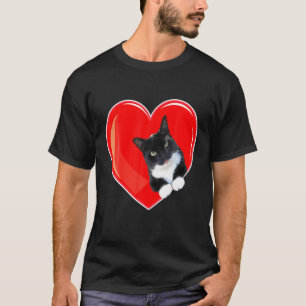 T-shirt Tuxedo Chat Valentine Coeur Pour Kitten Et Chat Lo
