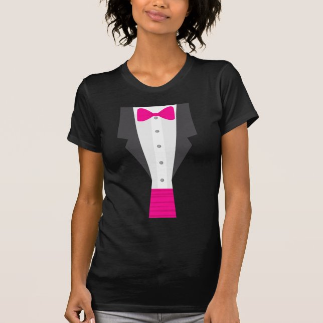 T-shirt tuxedo rose (Devant)