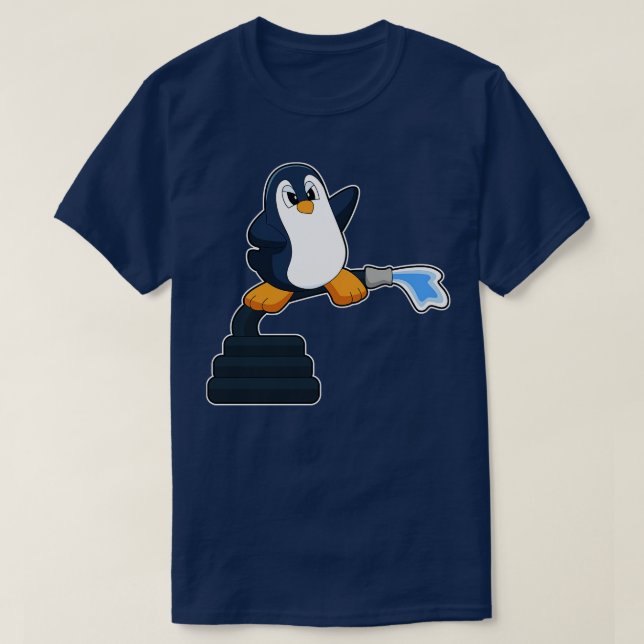 T-shirt Tuyau de pompier Penguin (Design devant)