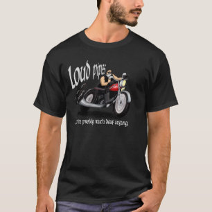 T-shirt tuyaux forts, chemise de motard, moto drôle