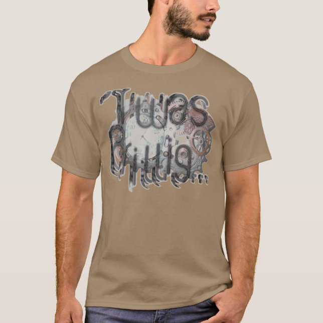 T-shirt "'Twas Brillig" Steampunk Pocketwatch en cuivre (Devant)