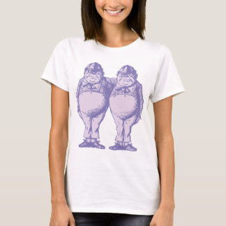 T-shirt Tweedle Dee et Tweedle la lavande encrée par Dum