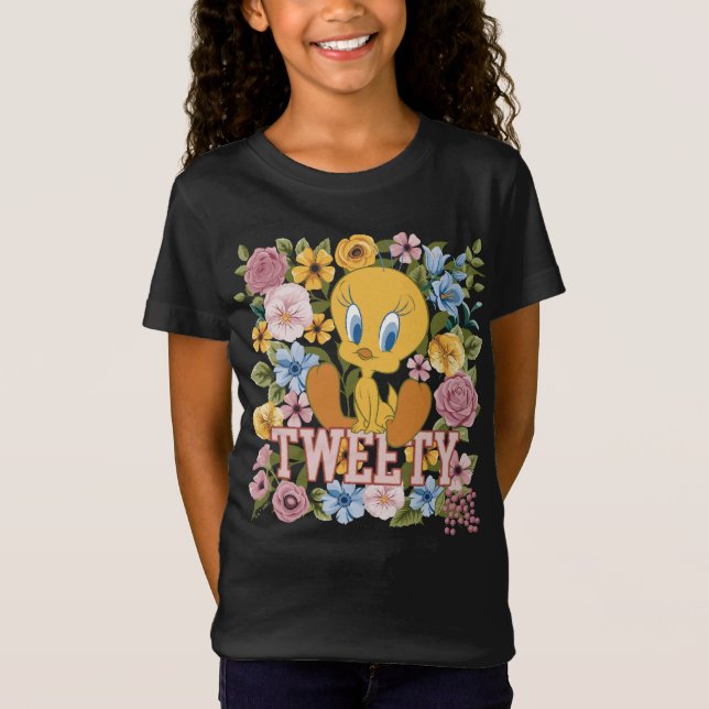 T-Shirt TWEETY™ Broderie Florale Graphique (Devant)