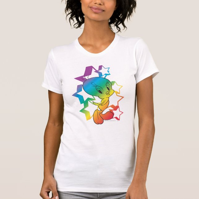 T-shirt TWEETY™ étoiles arc-en-ciel (Devant)