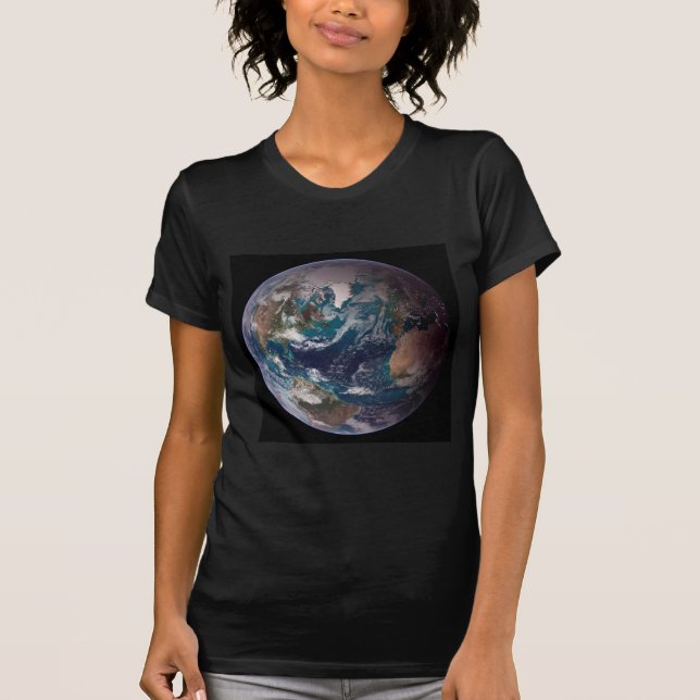 T-shirt Twin Blue Marbles - Ouest - Planète Terre Noire (Devant)