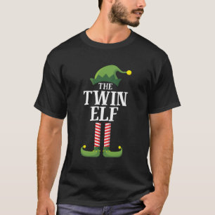 T-shirt Twin Elf Matching Family Group Funny Christmas Par