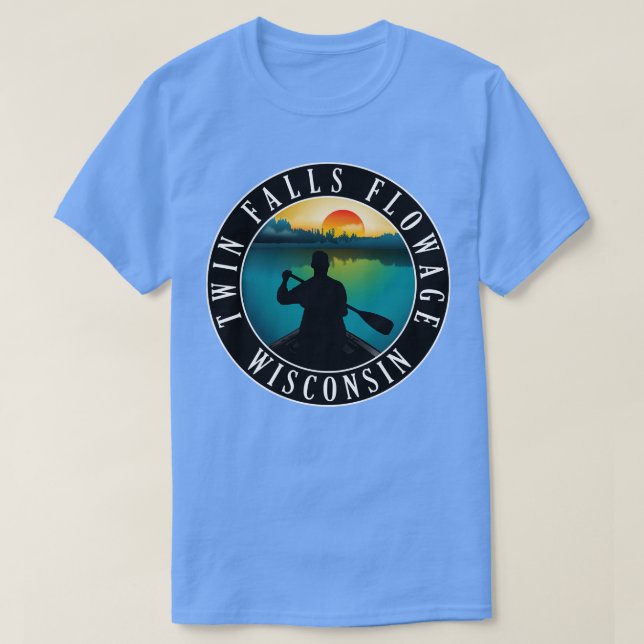 T-shirt Twin Falls Flower Wisconsin Canoë (Design devant)