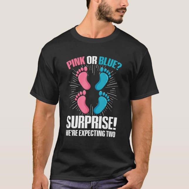 T-shirt Twin Gender Reveal Quote for a Gender Reveal Twin  (Devant)