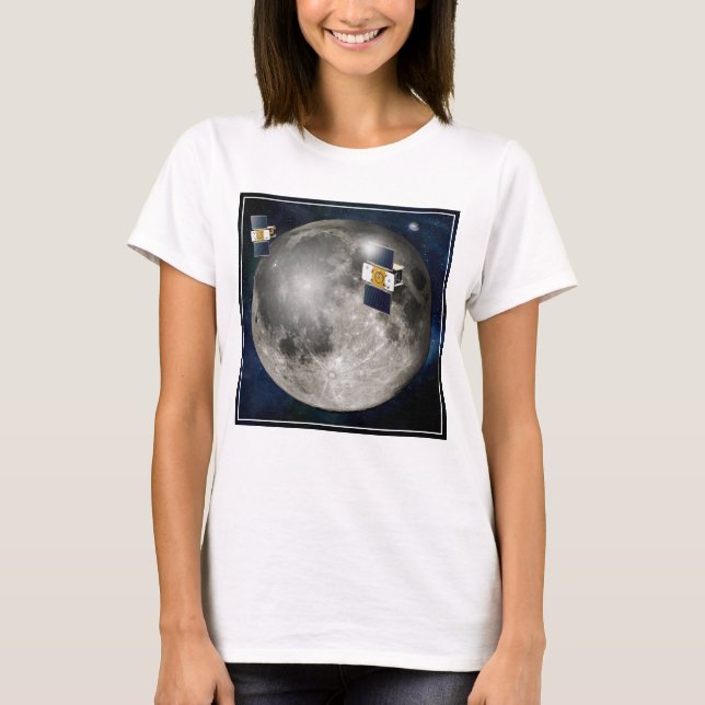 T-shirt Twin Grail Spacecraft Orbitant La Lune. (Devant)