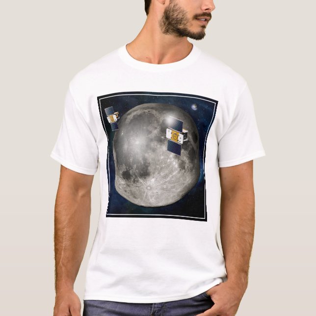 T-shirt Twin Grail Spacecraft Orbitant La Lune. (Devant)
