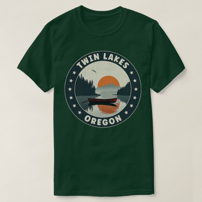 T-shirt Twin Lakes Oregon Sunset (Design devant)